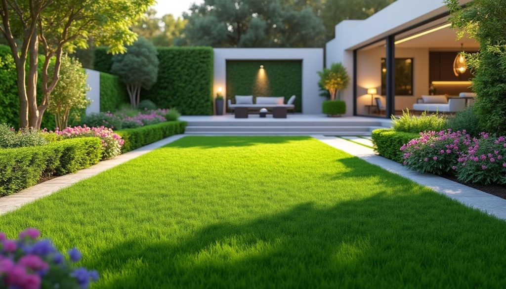 découvrez le gazon synthétique de luxe, la solution idéale pour apporter une touche d'élégance à votre jardin. alliant esthétisme et praticité, il offre un espace verdoyant toute l'année sans entretien laborieux. transformez votre extérieur en un havre de paix avec notre gamme premium.